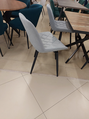 Стул на металлокаркасе Баодин К крутящийся фиолетовый teddy 944 / черный из шоурума 4